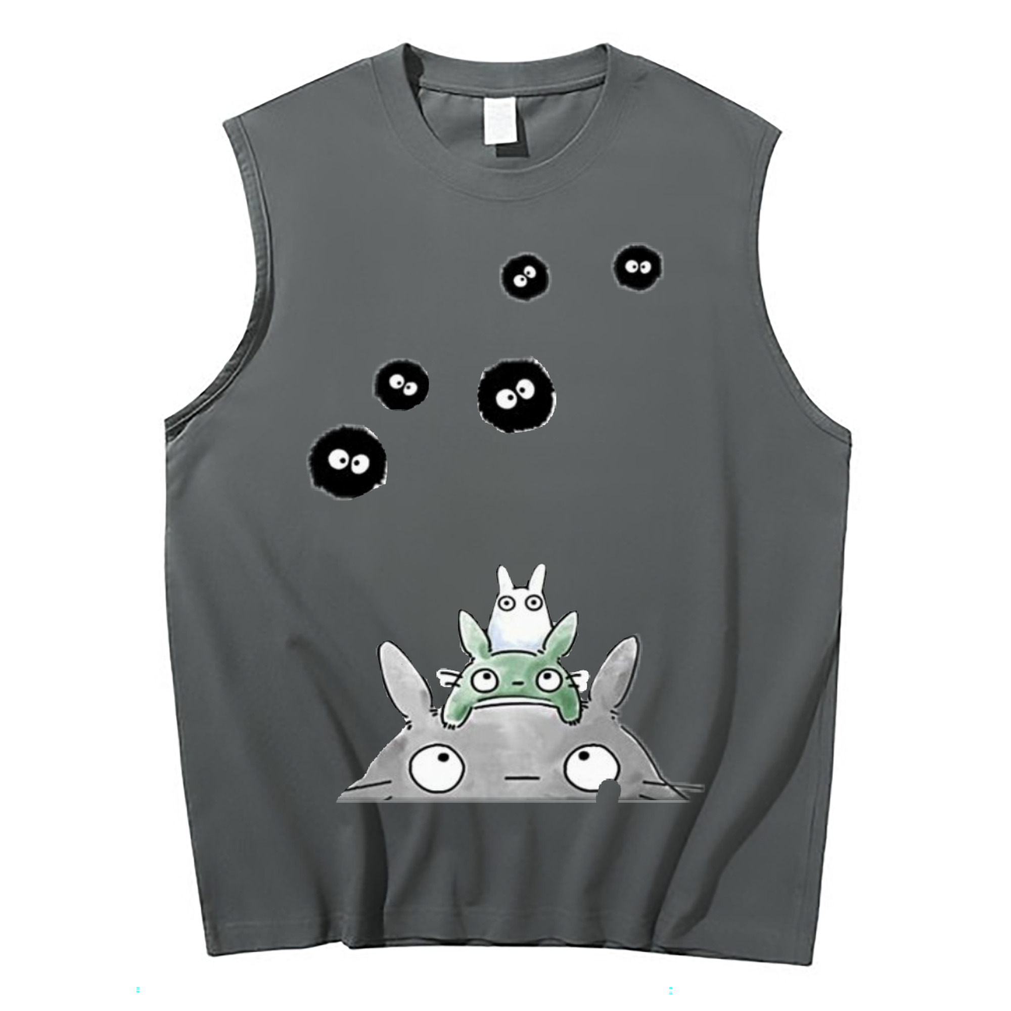 （画像用） となりのトトロ 草壁メイ 草壁サツキ My Neighbor Totoro Satsuki Kusakabe Mei Kusakabe コットン100％タンクトップ（フロントプリント）
